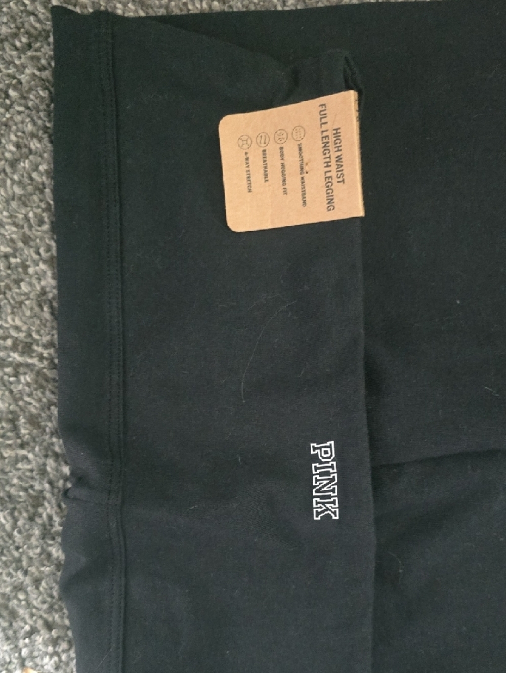 PINK Victoria's Secret Active Black High Waist Leggings Regular Length - Picture 2 of 3